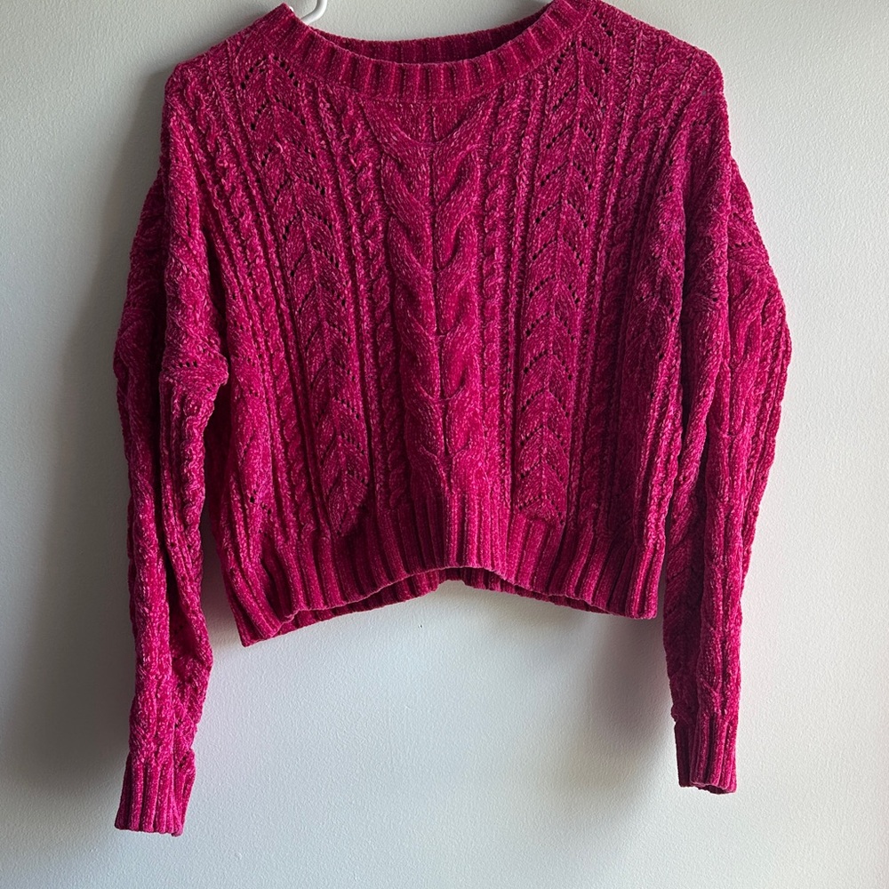 FCT with Love Cropped Cable-Knit Sweater